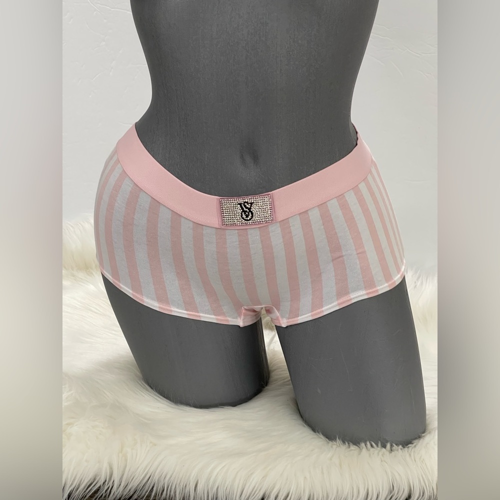 Victorias Secret Logo Cotton Shine Patch Shortie Panty Underwear. NWT